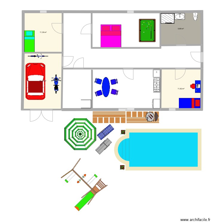 exercise epnak. Plan de 4 pièces et 49 m2