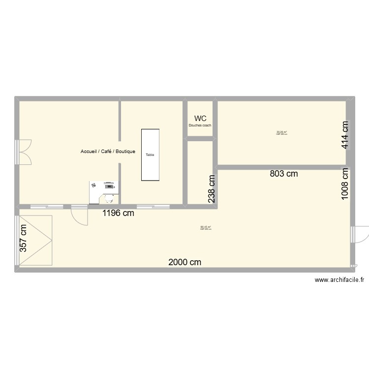 Plan de salle provisoire 2. Plan de 5 pièces et 192 m2