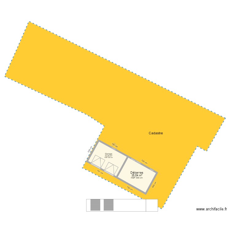 VGR. Plan de 2 pièces et 71 m2