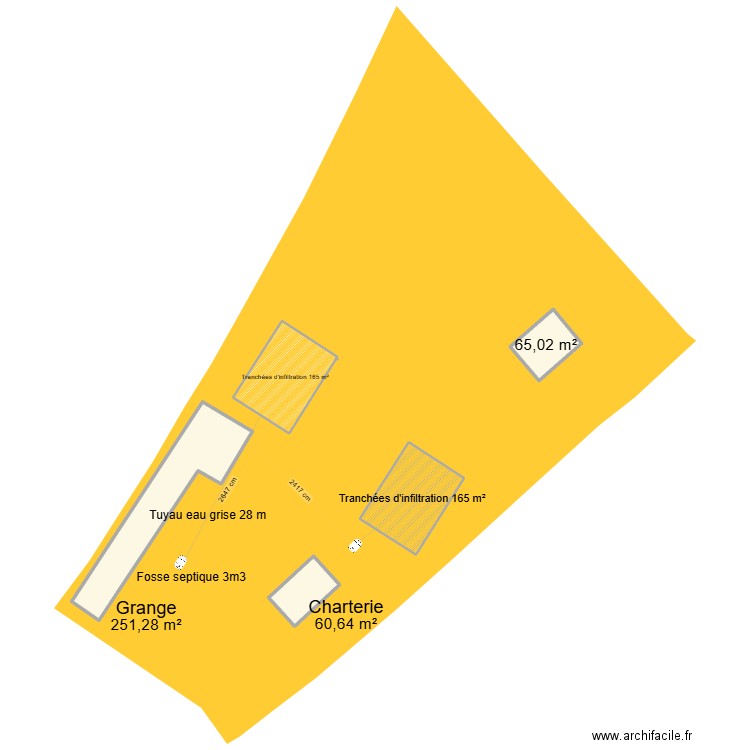 Plan cadastre. Plan de 5 pièces et 704 m2