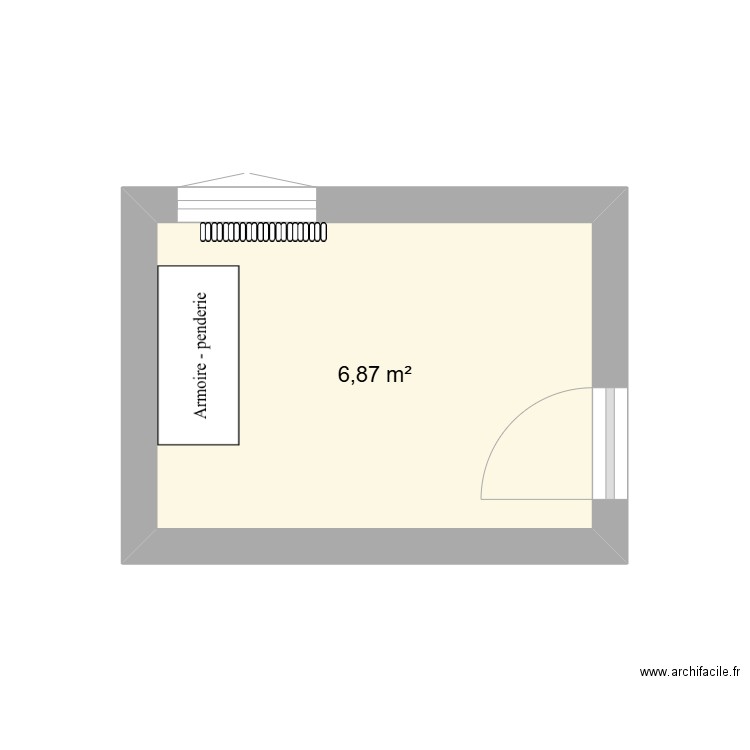 chambre mael. Plan de 1 pièce et 7 m2