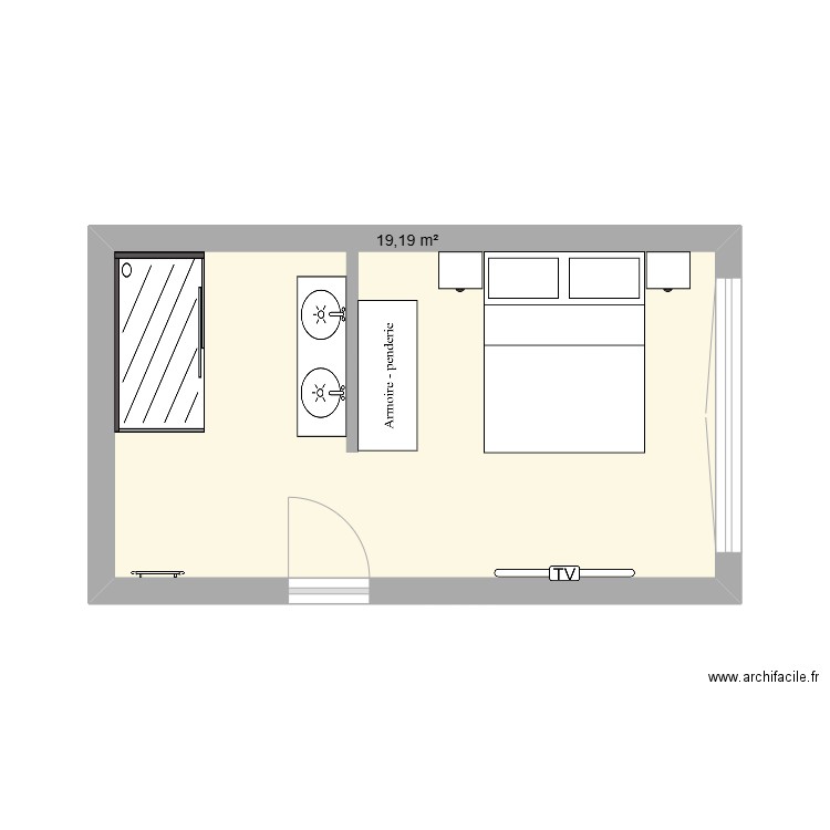 Garage. Plan de 1 pièce et 19 m2