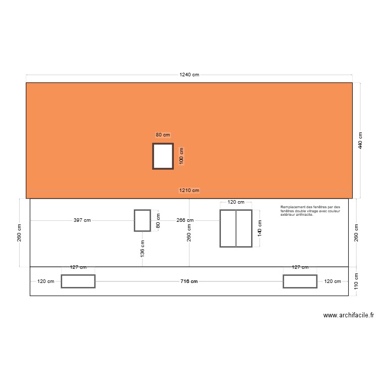 Façade nord projeté 1. Plan de 0 pièce et 0 m2