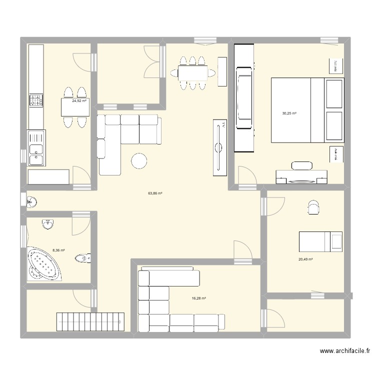 houssem. Plan de 6 pièces et 164 m2