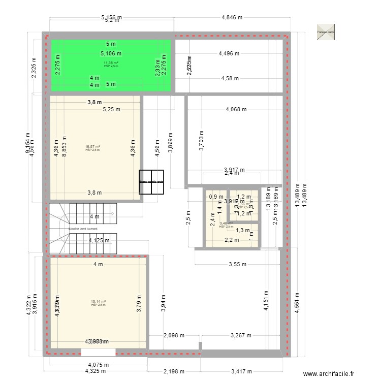 plan maison GM. Plan de 5 pièces et 48 m2