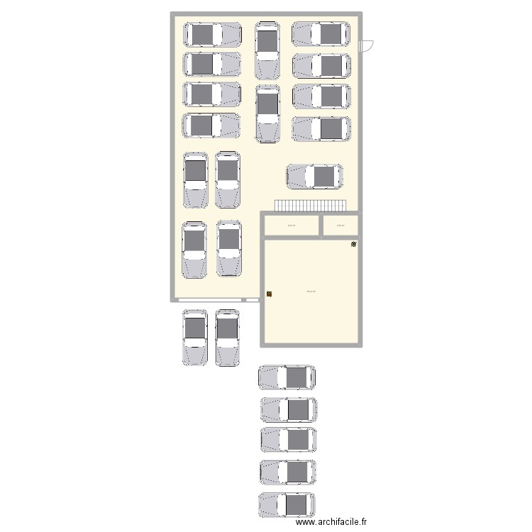 local. Plan de 4 pièces et 283 m2