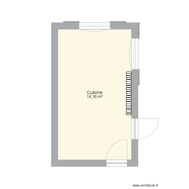 Saint Amand. Plan de 1 pièce et 14 m2