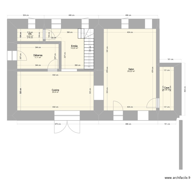 CADASTRE. Plan de 6 pièces et 74 m2