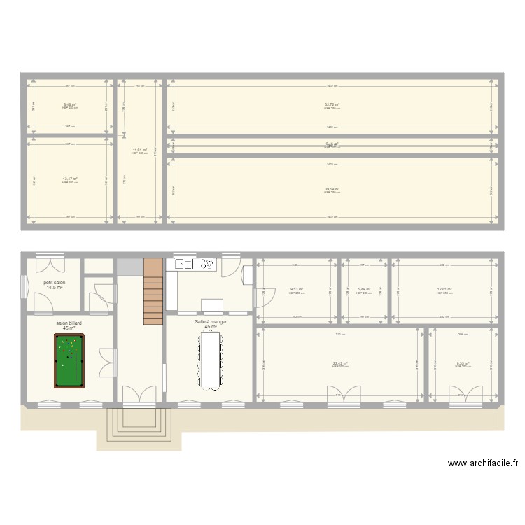 87G6196. Plan de 20 pièces et 249 m2