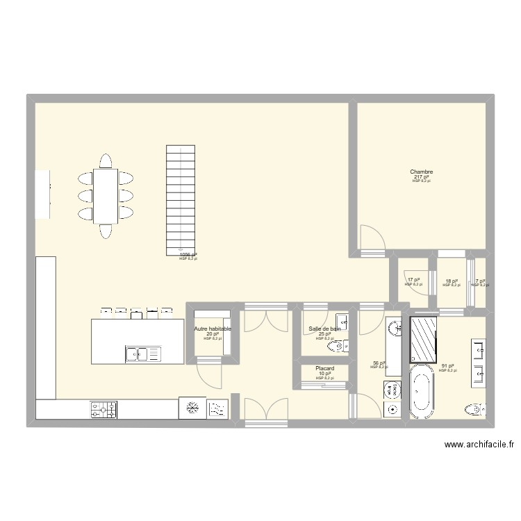 maison. Plan de 10 pièces et 144 m2