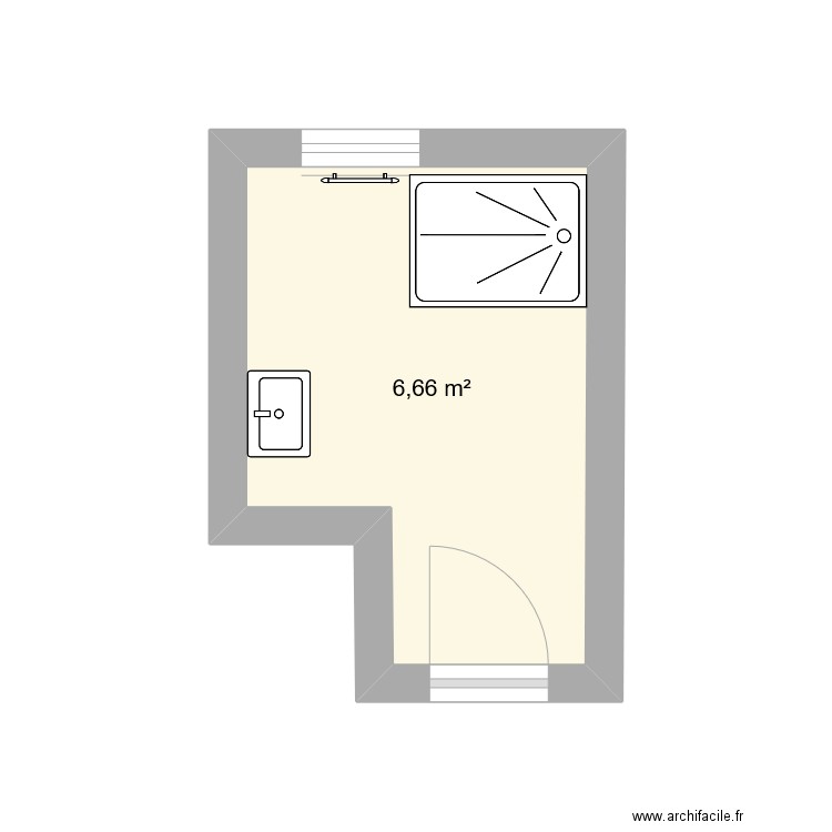 SdB.1. Plan de 1 pièce et 7 m2