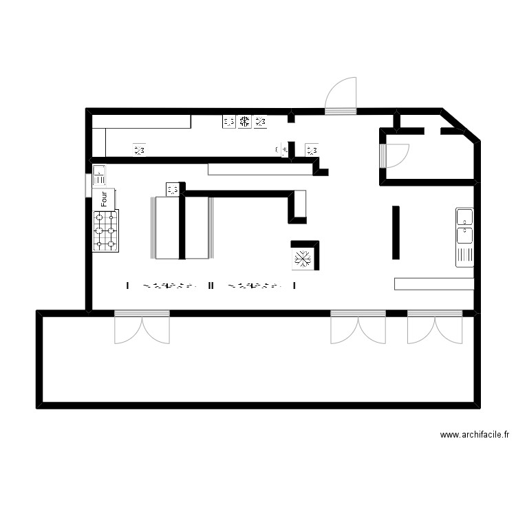 ECOLE VOUNEUIL-SOUS-BIARD. Plan de 3 pièces et 72 m2