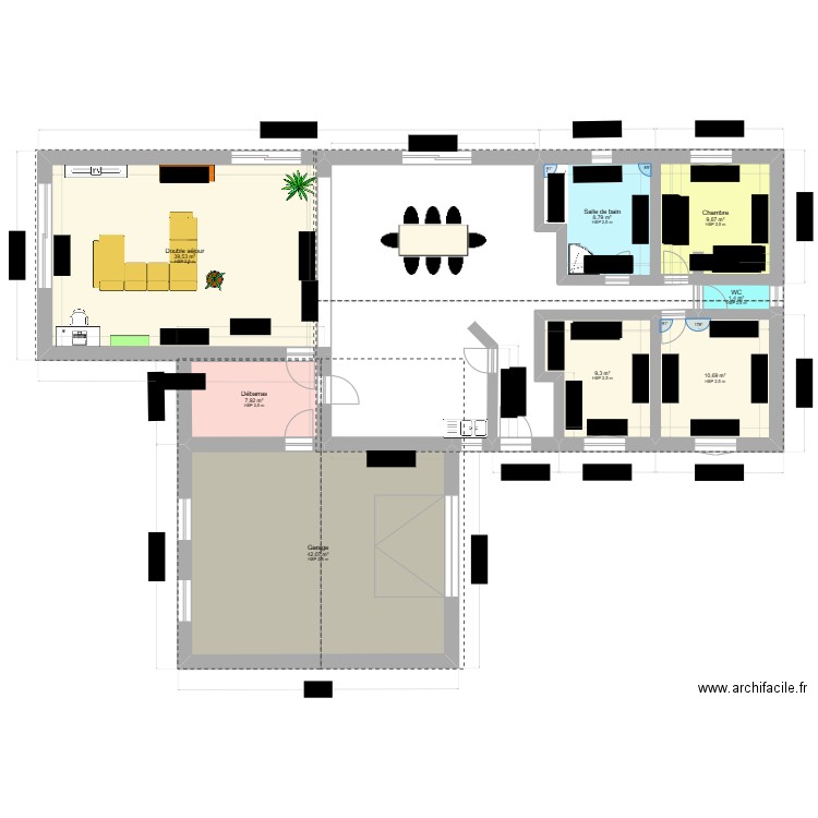 Aurore et Nicolas TOITURE. Plan de 8 pièces et 130 m2