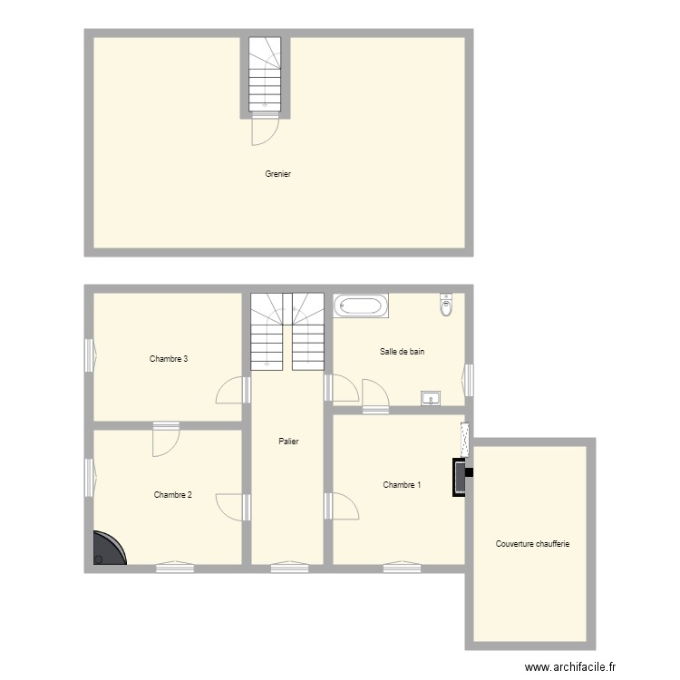 Consorts PLAZE ETAGE. Plan de 8 pièces et 174 m2