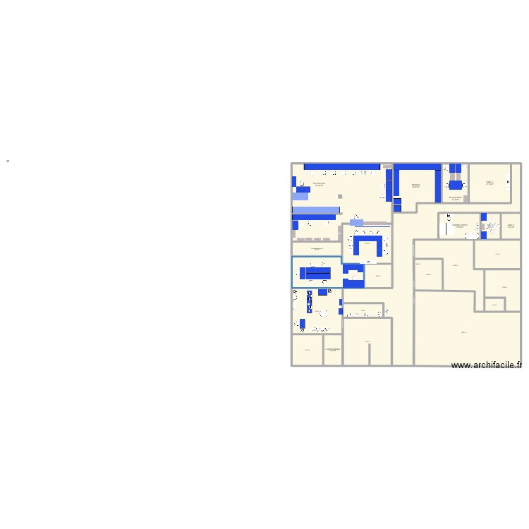 Fairstore accueil V1. Plan de 23 pièces et 749 m2