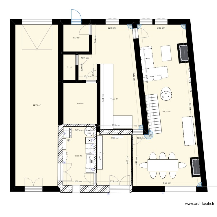 MACK. Plan de 7 pièces et 170 m2