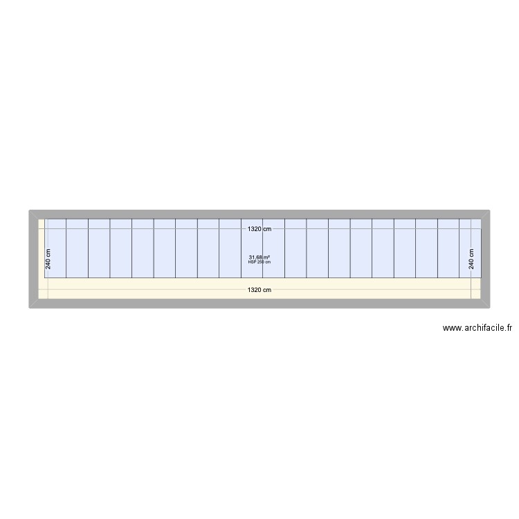  camion . Plan de 1 pièce et 32 m2