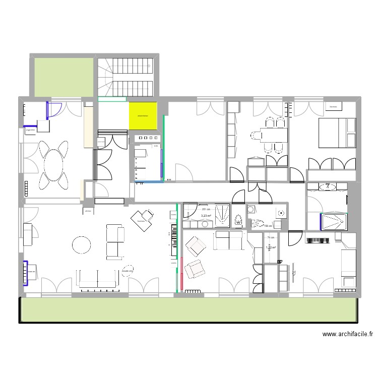 Appartement Enghien Mora variante 2312. Plan de 5 pièces et 178 m2