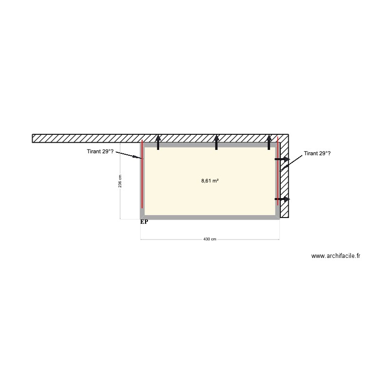 Saracco OEIRAS V2. Plan de 1 pièce et 9 m2