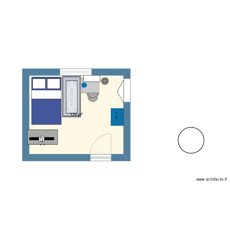 ma villa. Plan de 1 pièce et 11 m2