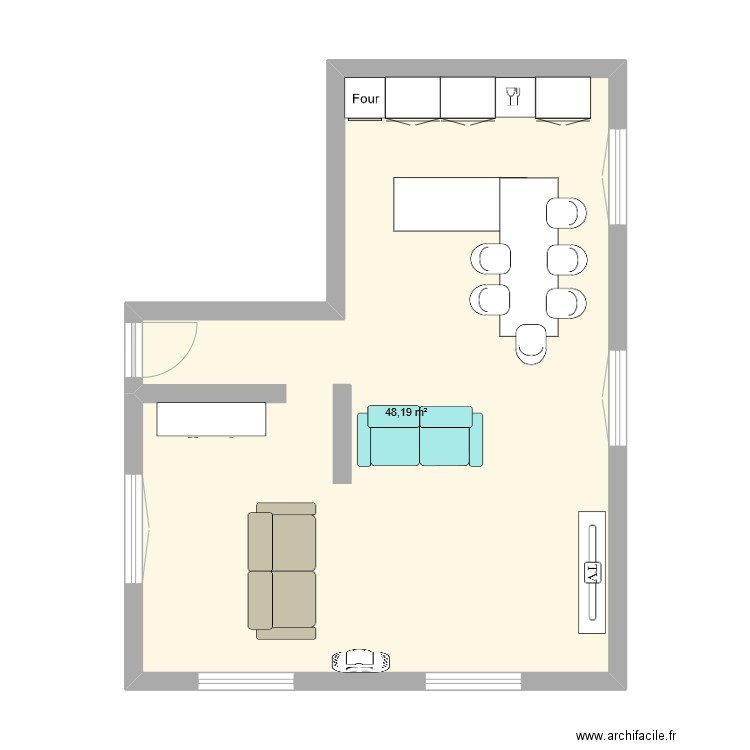 salon ceyrat. Plan de 1 pièce et 48 m2