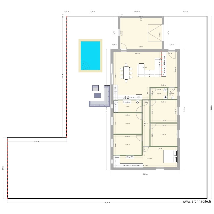 terrain aucamville 2. Plan de 10 pièces et 173 m2