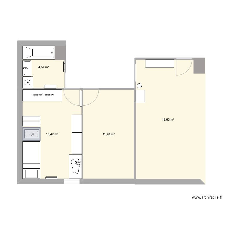 Sivane & Samuel. Plan de 4 pièces et 49 m2