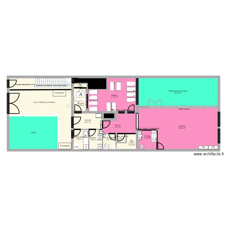 B92A28T PROJET deb travaux REEL 240923 V ArL mo BiD. Plan de 20 pièces et 228 m2