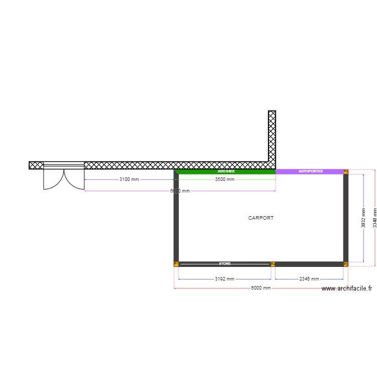 SERVANT. Plan de 1 pièce et 17 m2