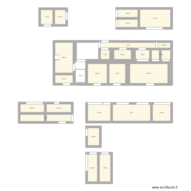 Plan2. Plan de 26 pièces et 103 m2