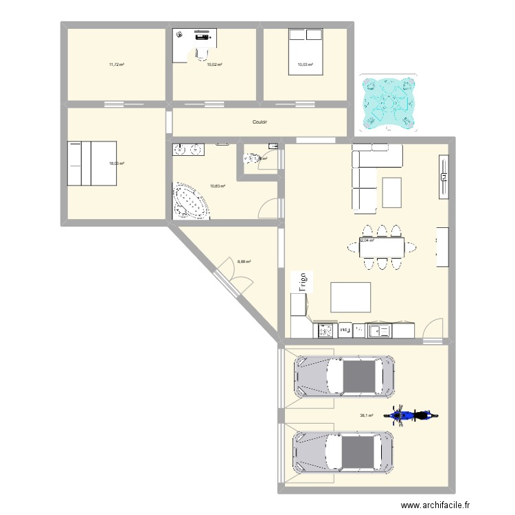 TD02. Plan de 10 pièces et 170 m2