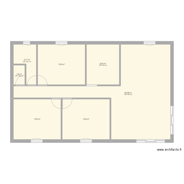 MAISON. Plan de 7 pièces et 102 m2