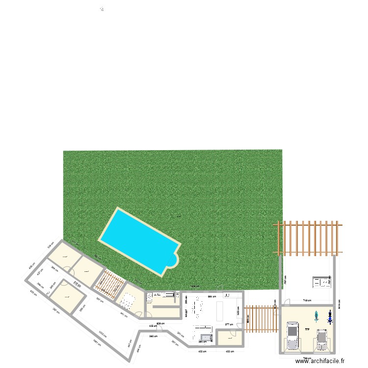 36210poulaines01. Plan de 6 pièces et 122 m2