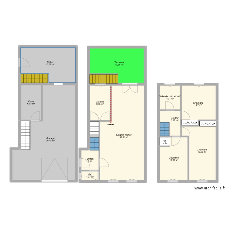 BEAUDOIN. Plan de 18 pièces et 162 m2