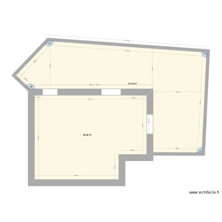 257 Forbin. Plan de 2 pièces et 104 m2