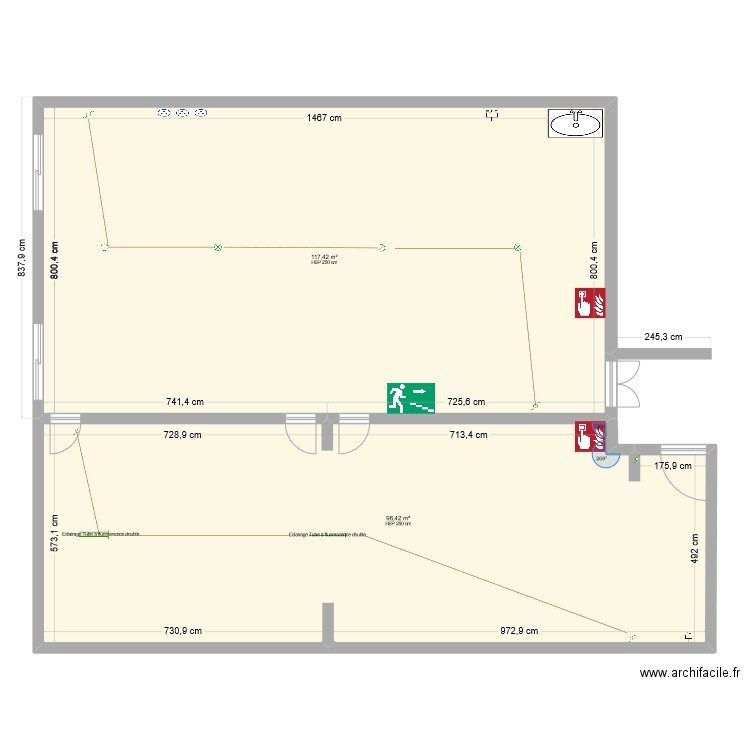 atelier cap 2. Plan de 2 pièces et 214 m2