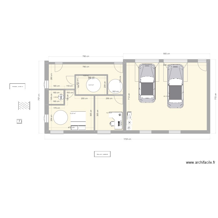 garage 2. Plan de 7 pièces et 111 m2