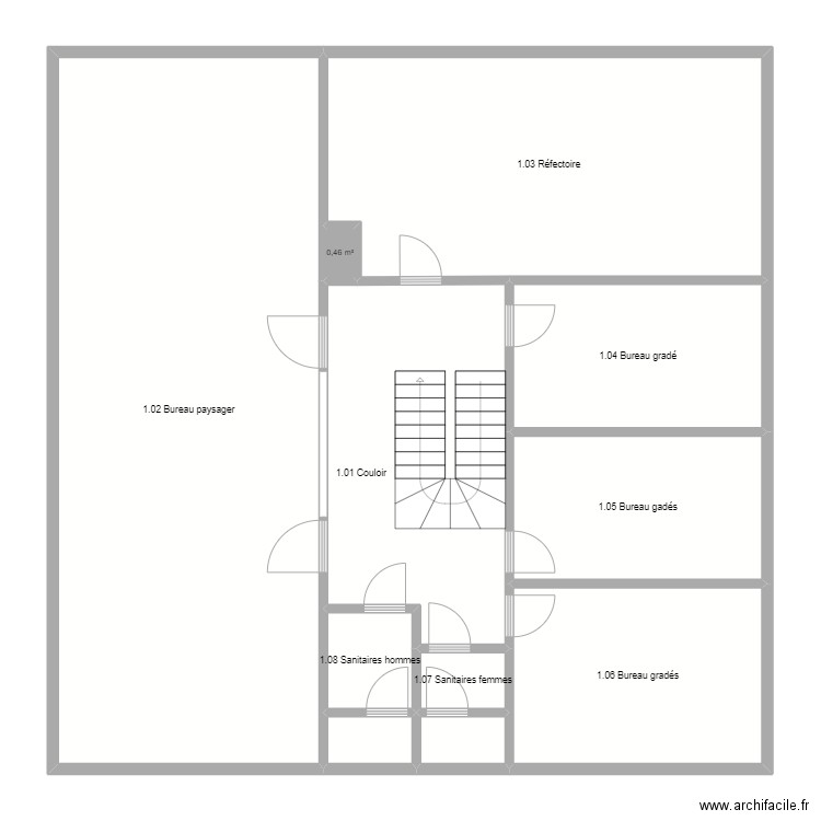 Baraque Premier. Plan de 11 pièces et 176 m2