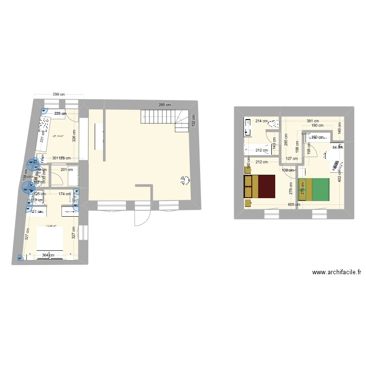 3routiere. Plan de 6 pièces et 56 m2