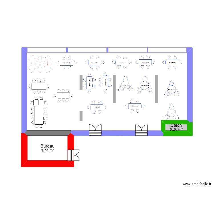 Plan de table a jour novembre 2024. Plan de 3 pièces et 23 m2