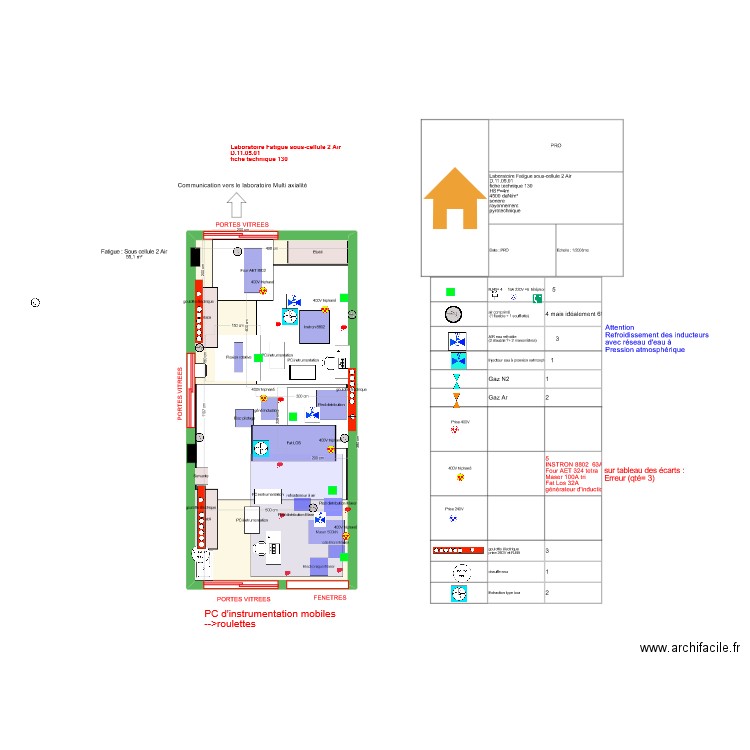 Fatigue sous cellule 2 sous air v3. Plan de 1 pièce et 55 m2