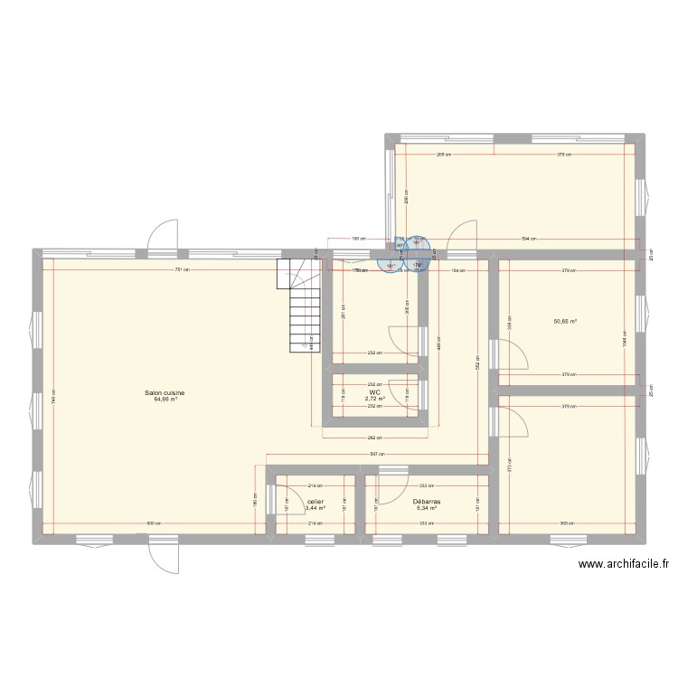 plan chalet actuel . Plan de 5 pièces et 127 m2