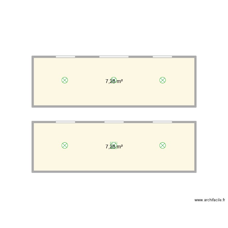 PI 11H. Plan de 2 pièces et 15 m2