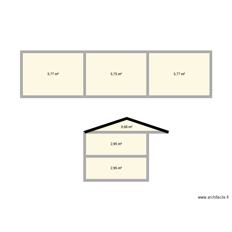 box chevaux. Plan de 6 pièces et 24 m2