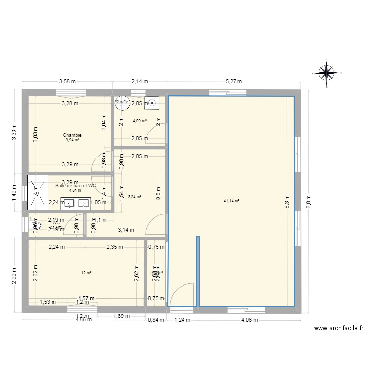 chalet 26.08.2024. Plan de 8 pièces et 84 m2