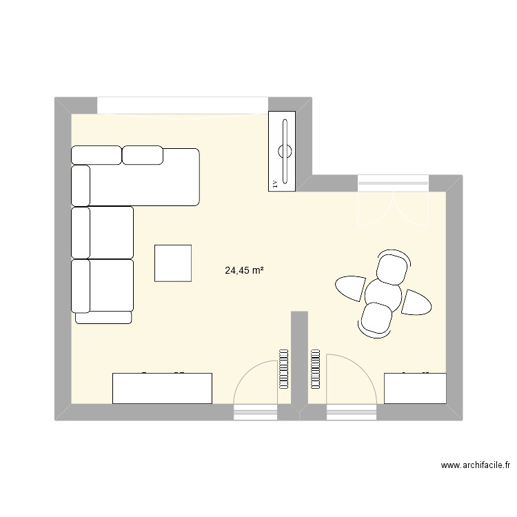 SALLE A MANGER. Plan de 1 pièce et 24 m2