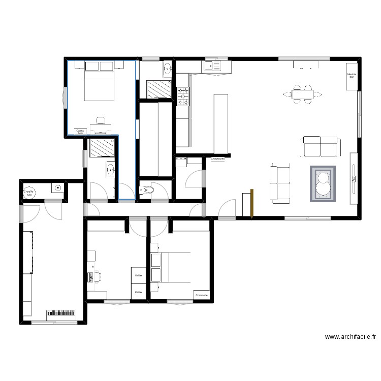 MAISON VILLEDIEU. Plan de 12 pièces et 130 m2