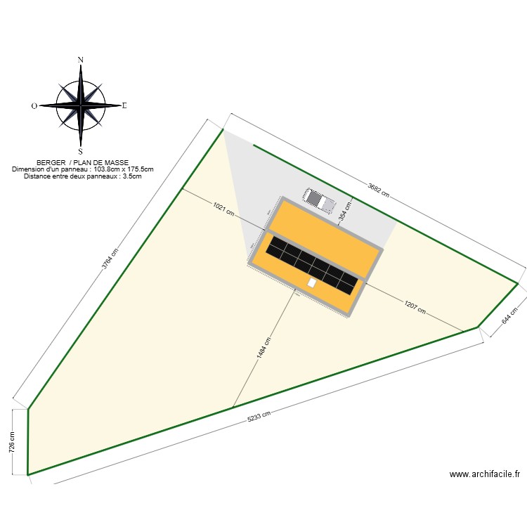  BERGER PLAN DE MASSE. Plan de 2 pièces et 92 m2