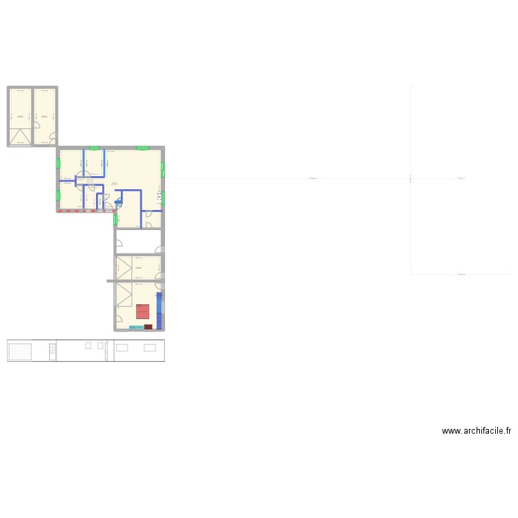 Plan VILLACAPRI sans rien. Plan de 6 pièces et 197 m2