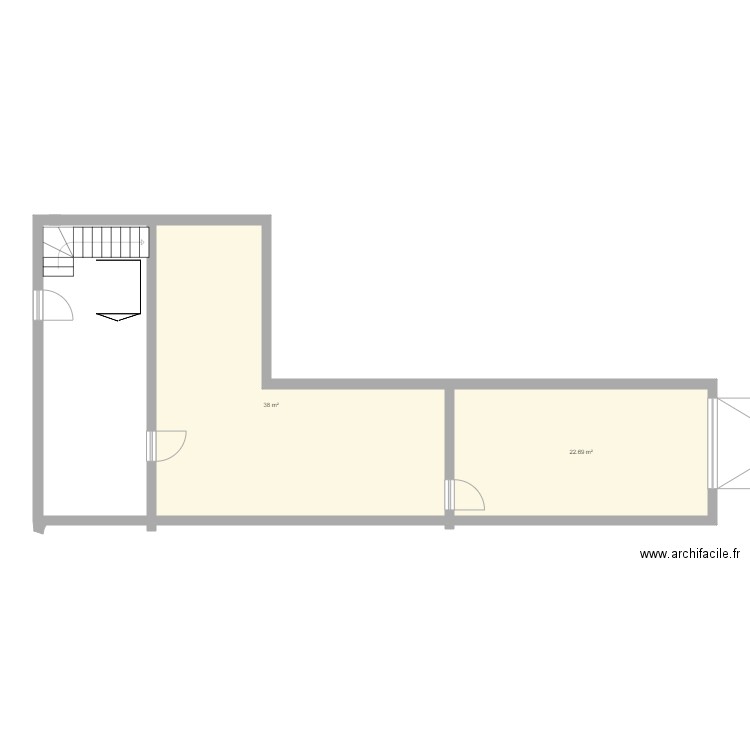 MAISON1. Plan de 2 pièces et 61 m2